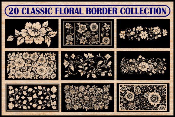 20 Classic Floral Border SVG Bundle: Refined Beauty for Any Project
