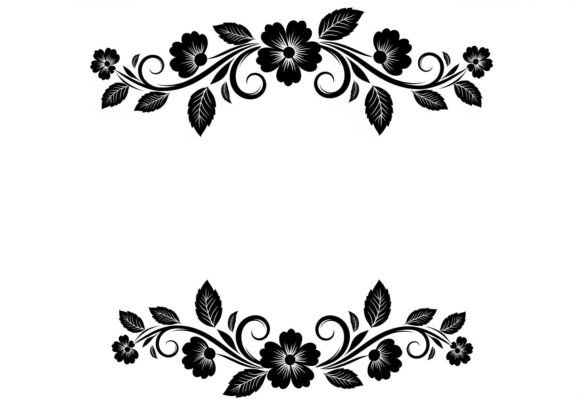 Black Floral Border Flowers Leaves: Design Assets for Every Creator