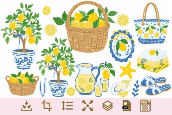 Brighten Your Designs with a Lemon Summer Clipart Bundle