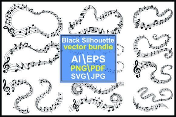 Collection of Music Notes Silhouettes: Your Design Toolkit