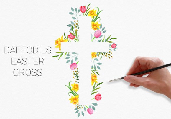 Daffodils Easter Cross Clipart: A Symbol of Renewal