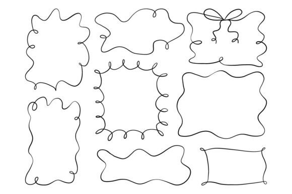 Doodle Frame Border Set: Playful Line Art for Modern Design