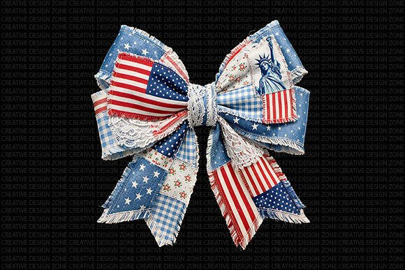 Elevate Your 4th of July Projects with This Patriotic Bow PNG Design