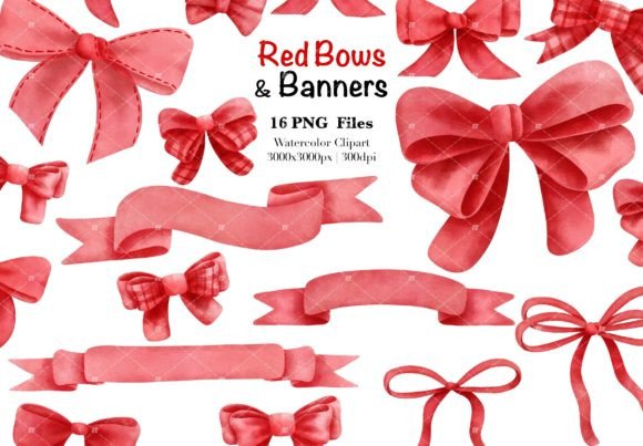 Elevate Your Projects with Red Ribbon Banners and Bows Clipart