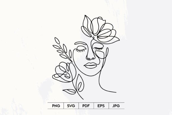 Floral Woman Face Line Art SVG: Elevate Your Creative Projects