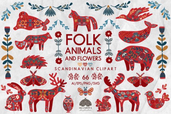 Folk Animals and Flowers: A Designer's Guide to This Versatile Set