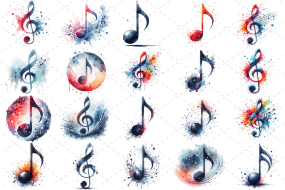 HarmonyNote Watercolor Art Bundle: Musical Elegance for Your Creative Projects