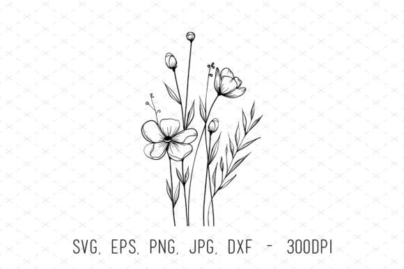 Line Art Wildflower Sublimation Clipart: A Designer's Toolkit