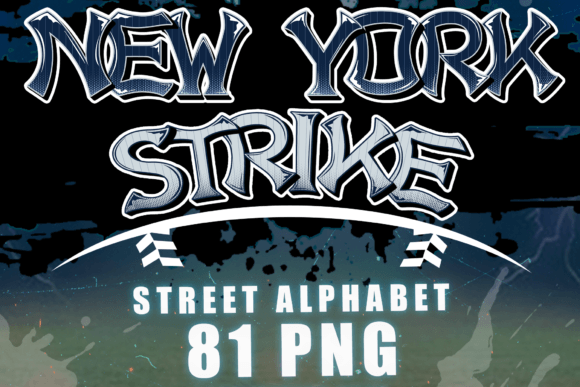 New York Strike Graffiti Alphabet: 81 Dynamic PNG Designs