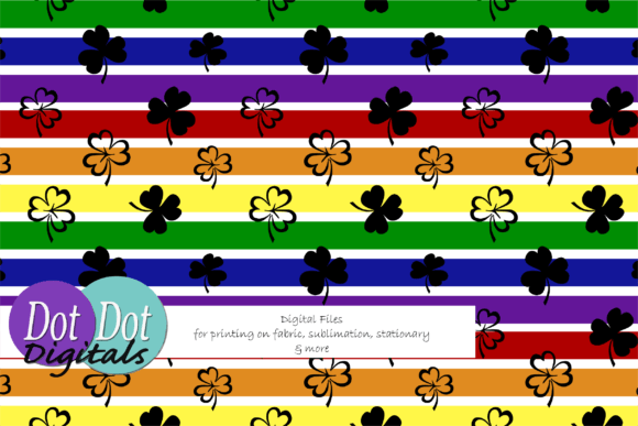 Rainbow Stripes W/Black Shamrocks 2: A Fresh Take on Pattern Design