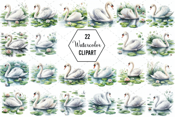 Swan Serenity Watercolor Bundle: Elevate Your Creative Projects