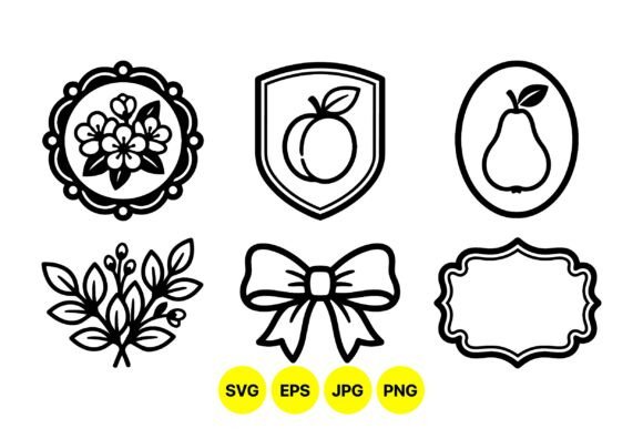 Vintage Floral Fruit Frame Clipart: A Designer's Toolkit