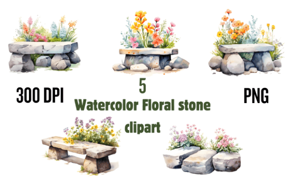 Watercolor Floral Stone Clipart: A Rustic Design Guide